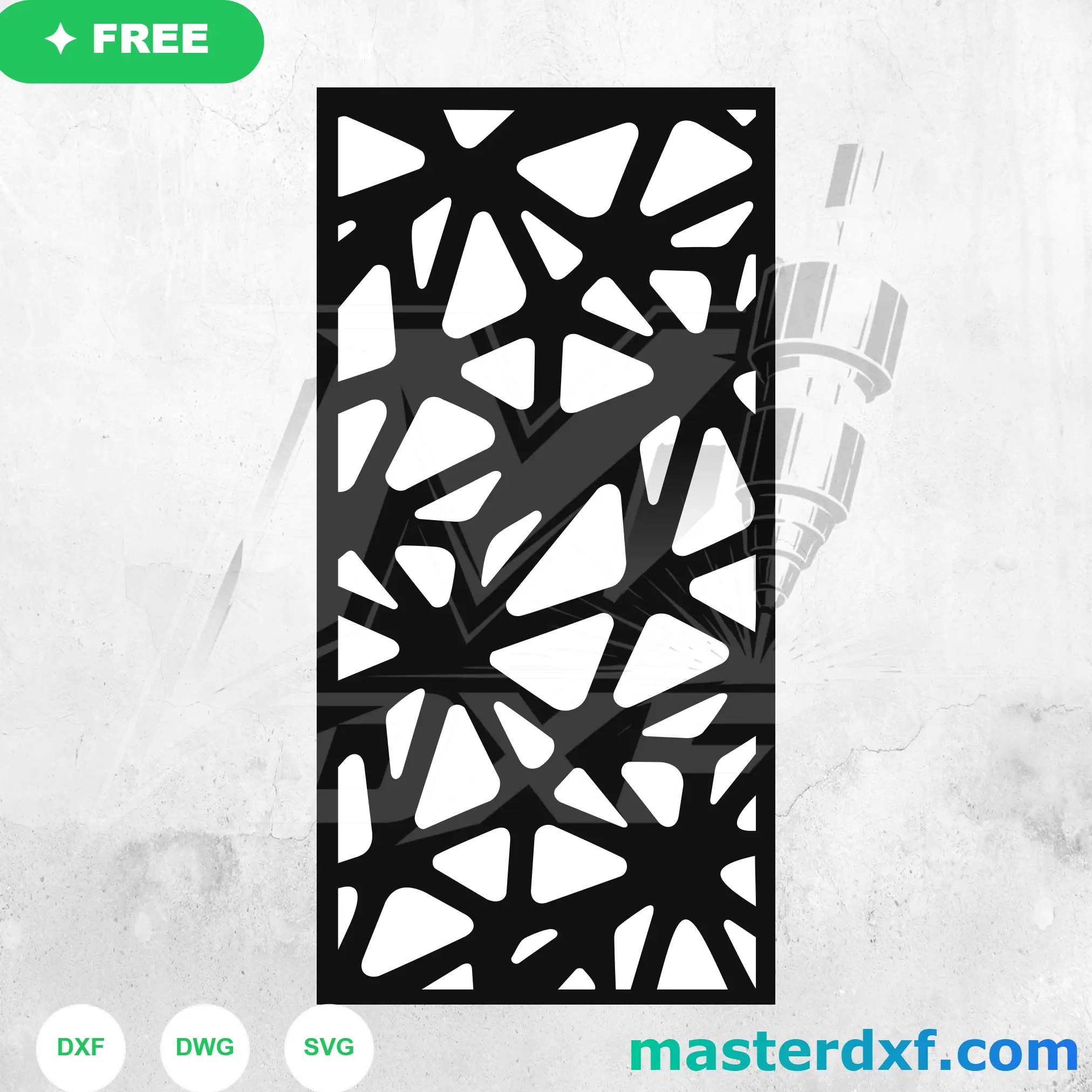 Angular Shard Burst DXF Pattern for Contemporary Panels DXF File